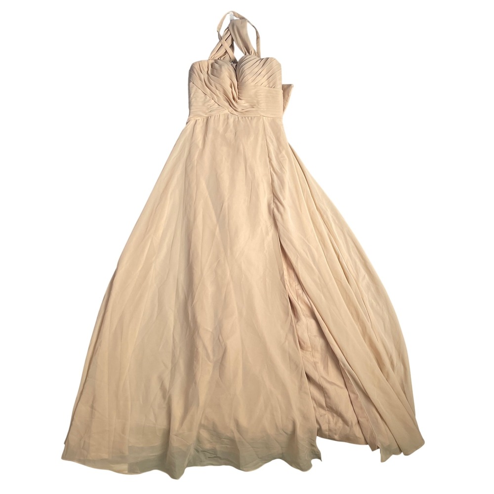ChongXiao Formal Gown Convertible Straps Slit Chiffon‎ Dress Size XS